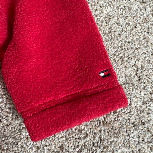 Tommy Hilfiger Red Fleece Zip Sweatshirt Baby Kids Toddler Size 2T Preppy - Picture 8 of 10